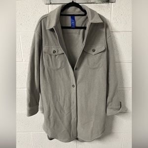 Kit and Ace Light Gray hyge Button-Front Shirt Jacket